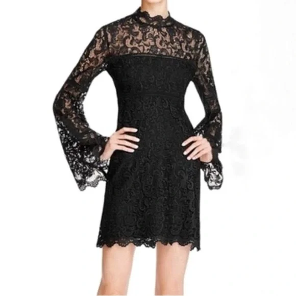 mini dress long sleeve black The Black Stand Collar Sheer Slit Mini Dress - Slit Long Sleeve Sheer A  line Mini Dress - Black - Dresses